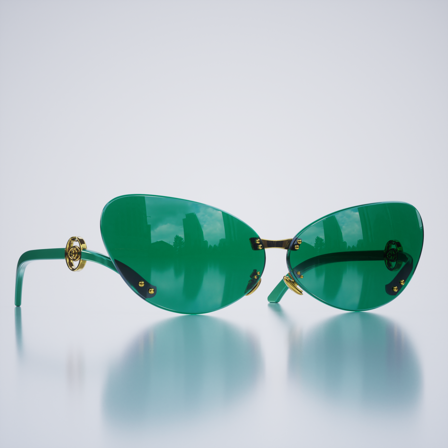 Laileb Bastet Women Sunglasses Petrol Green