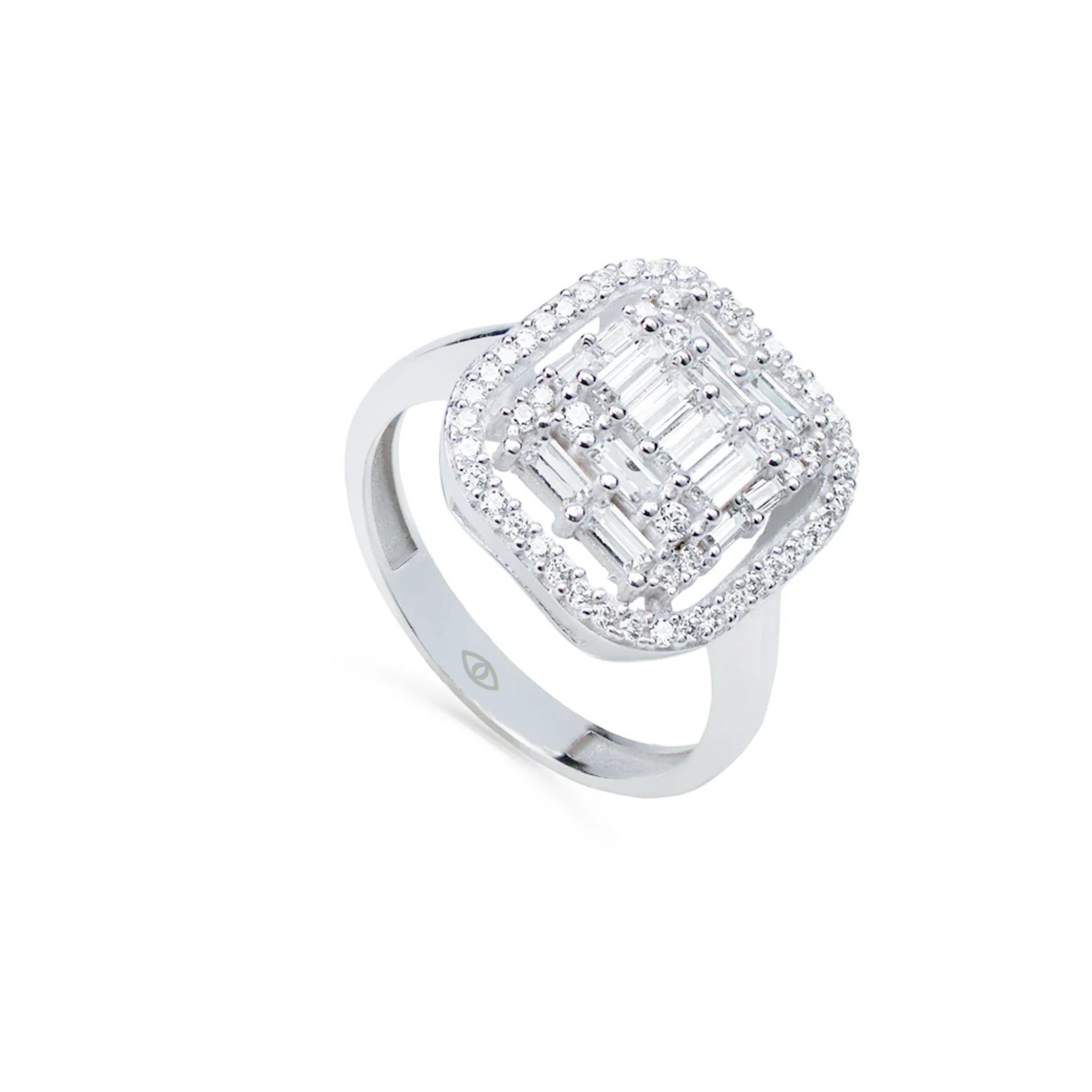 Baguette 14 Carat Design White Gold Moissanite Stone Ring