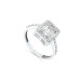 Baguette 14K White Gold Moissanite Stone Ring