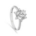 Lotus 14K White Gold Moissanite Stone Ring