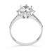 Lotus 14K White Gold Moissanite Stone Ring