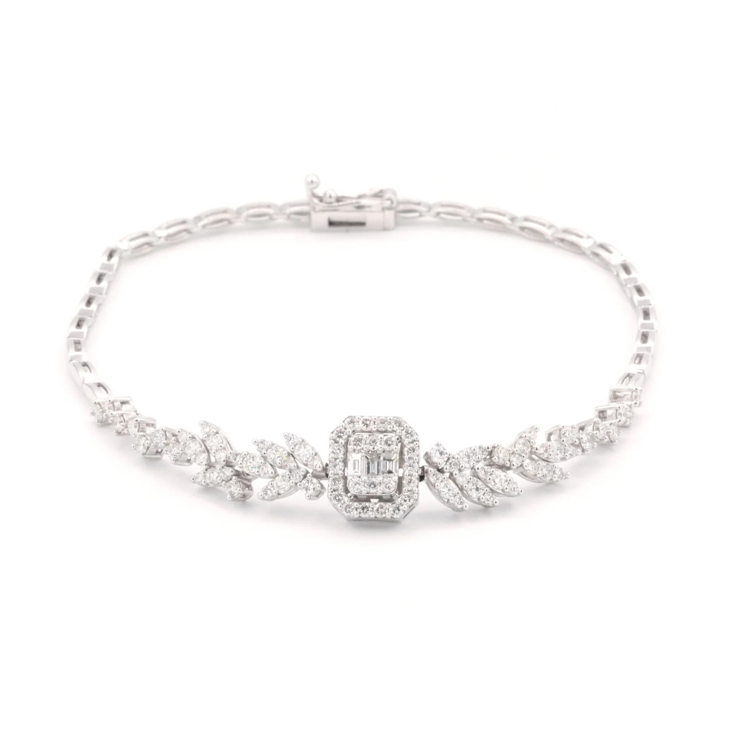 14K White Gold 6.4 Carat Moissanite Diamond Bracelet