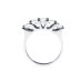 5 Moissanite Diamond Stone 14K White Gold Ring