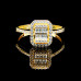 Baguette 14 Carat Gold Moissanite Stone Ring