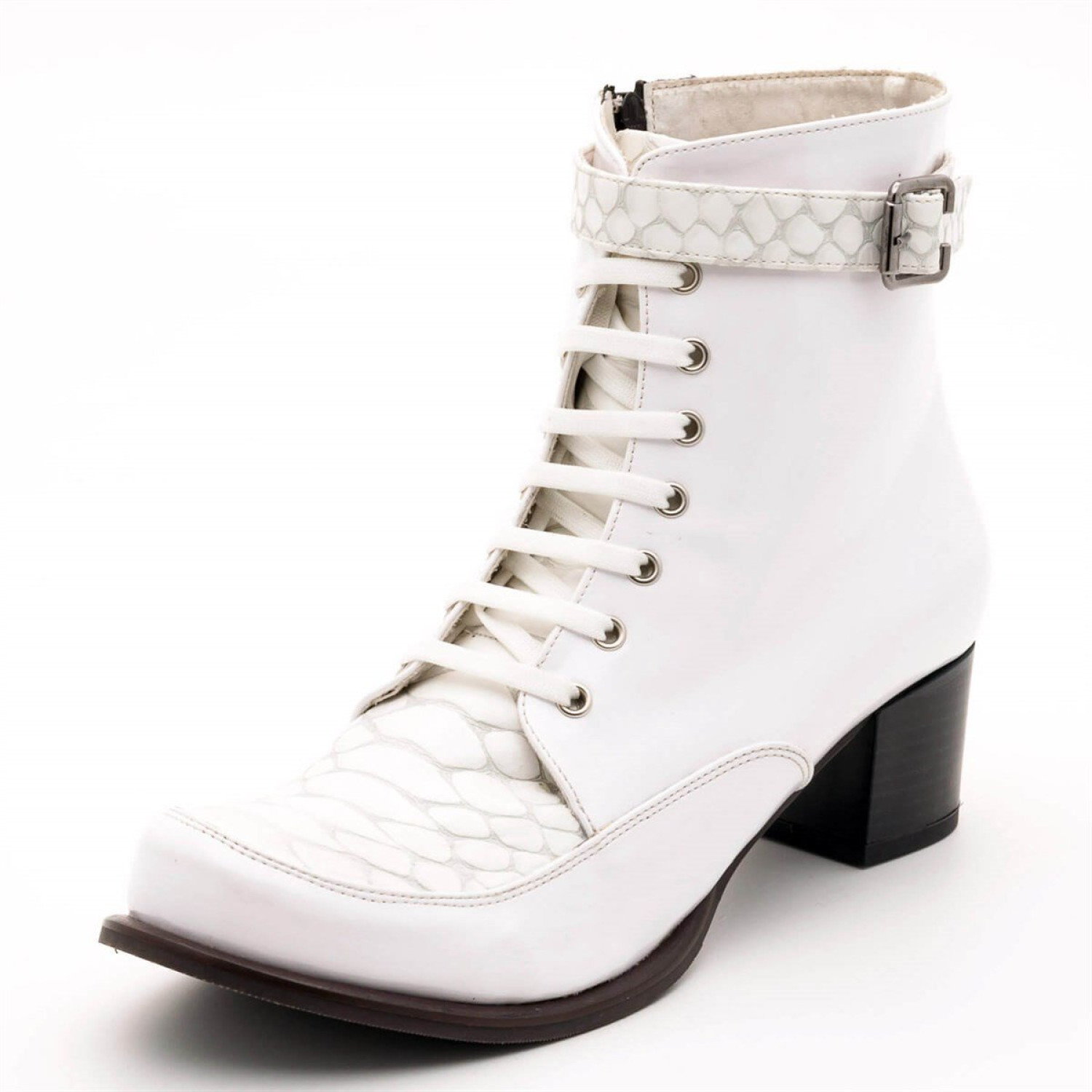 White Genuine Leather Size Women's Boots