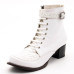 White Genuine Leather Size Women's Boots