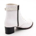 White Genuine Leather Size Women's Boots