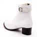 White Genuine Leather Size Women's Boots