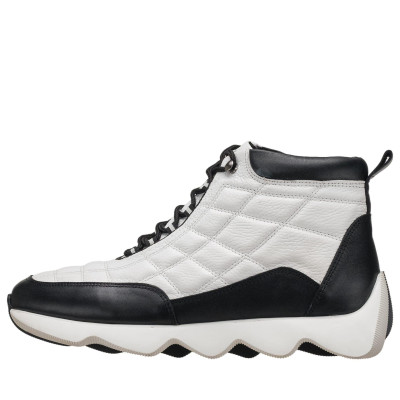 White Calfskin Women's Sports Boots Comfortable Wide Cut Special Series