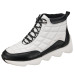 White Calfskin Women's Sports Boots Comfortable Wide Cut Special Series