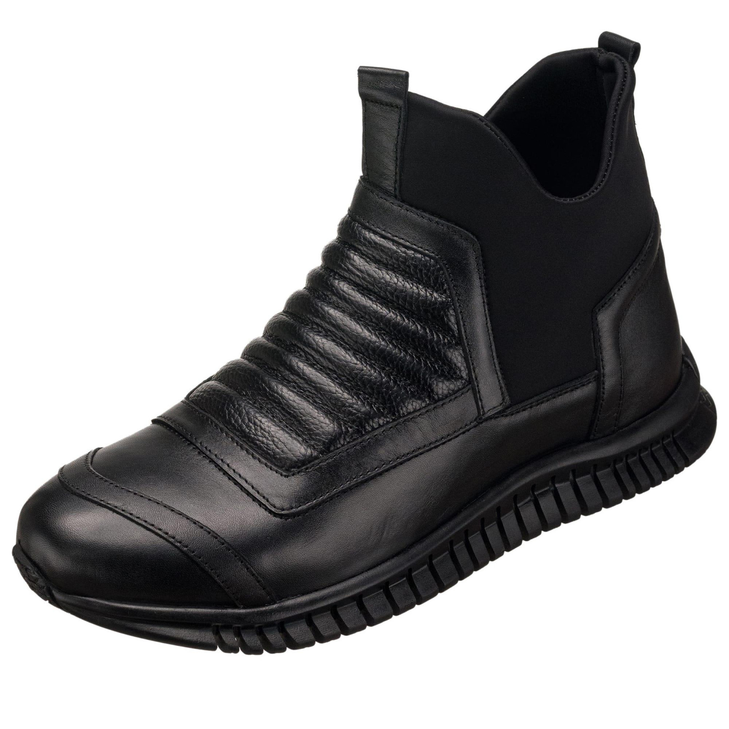 Black Calfskin Rubber Sole Comfortable Wide Mold New Season Vip Series Women's Boots