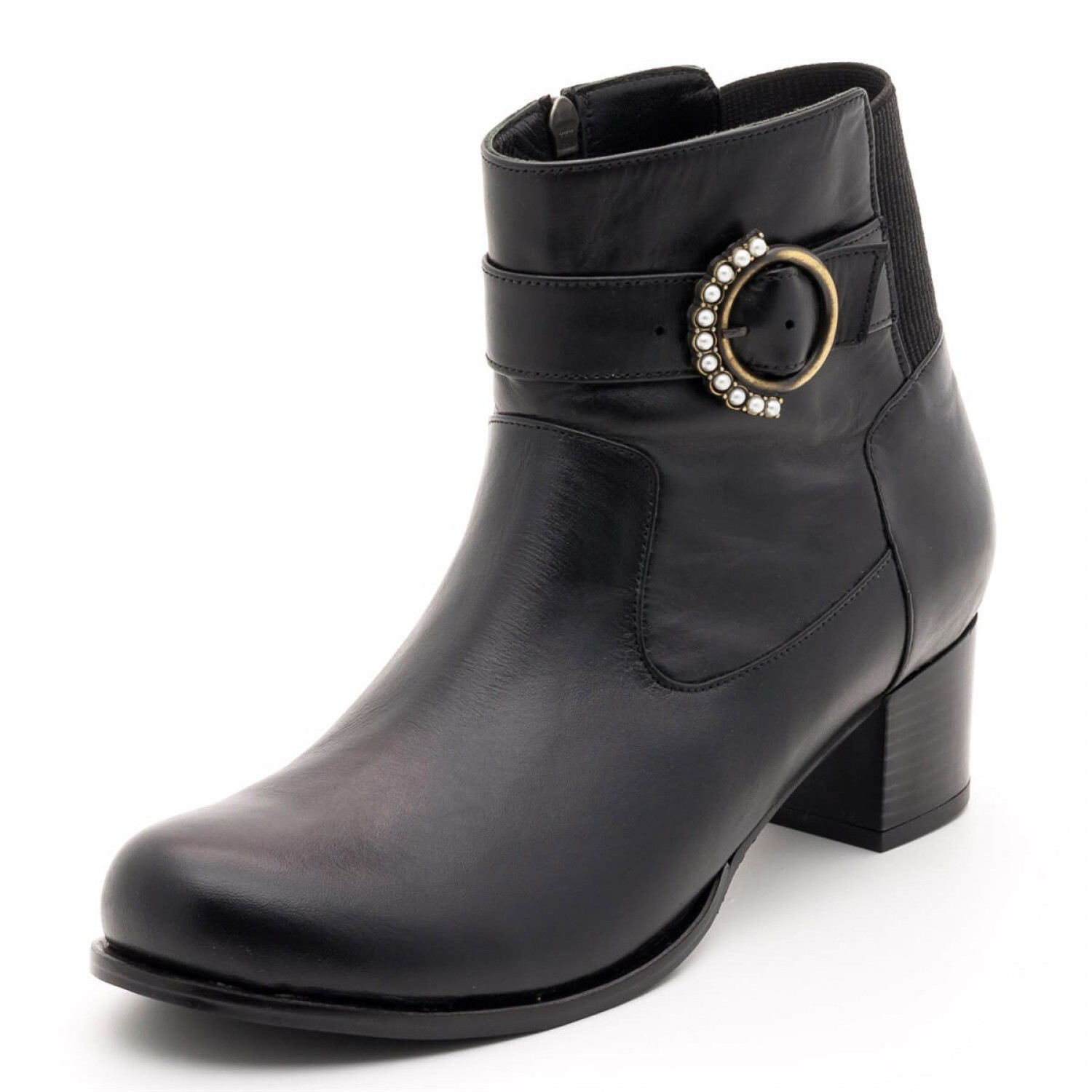 Black Analin Genuine Leather Women's Shoes