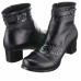 Black Crocodile Printed Genuine Leather Women's Boots