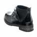 Black Genuine Shiny Leather Women's Boots