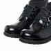 Black Genuine Shiny Leather Women's Boots