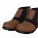 Brown and Black Stretch Genuine Leather Women's Boots
