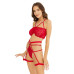 Red Lace Bra Garter Set