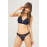 Navy Blue Lace Thin Strap Covered Stone Detail Women's Bra Set