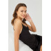 Black Lace Thin Strap Velvet Women's Nightgown
