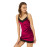 Cherry Lace Thin Strap Velvet Women's Nightgown