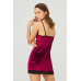 Cherry Lace Thin Strap Velvet Women's Nightgown