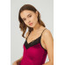 Cherry Lace Thin Strap Velvet Women's Nightgown