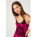 Cherry Tulle Detailed Velvet Women's Babydoll Nightgown