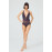 Navy Blue Snap Lace Transparent Back Cross String Bodysuit