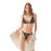 Black Lace Transparent String Panty Women's Bra Set