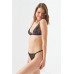 Black Lace Transparent String Panty Women's Bra Set