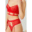 Red Lace Adjustable Transparent Women's Bra Set