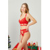 Red Lace Adjustable Transparent Women's Bra Set