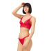 Red Lace Transparent Non-wired Women's Bra Set