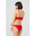 Red Lace Transparent Non-wired Women's Bra Set
