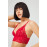 Red Lace Transparent Non-wired Women's Bra Set