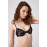 Black Floral Embroidered Underwire Thong Panty Women's Bra Set