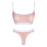 White Elastic Detailed Transparent Tulle Adjustable Strap Women's Bra Set