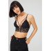 Black Lace Thin Strap Covered Triangle Women's Bralet Bustier