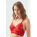 Cherry Lace Chain Detail Adjustable Strap Bustier Bralet