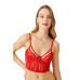 Red Adjustable Elastic Underwire Transparent Lace Bralet