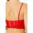 Red Adjustable Elastic Underwire Transparent Lace Bralet