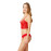 Red Adjustable Elastic Underwire Transparent Lace Bralet