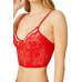Red Adjustable Elastic Underwire Transparent Lace Bralet