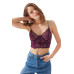 Plum Lace Stone Adjustable Strap Women's Bustier Bralet