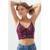 Plum Lace Stone Adjustable Strap Women's Bustier Bralet