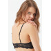 Black Lace Adjustable Elastic Underwire Bralet Bra
